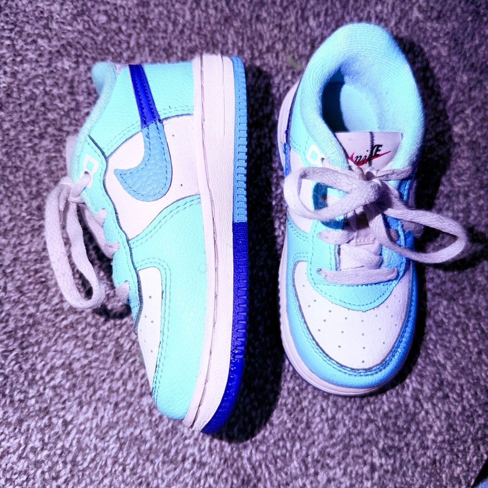 Kids Light Blue and White Casual Sneakers